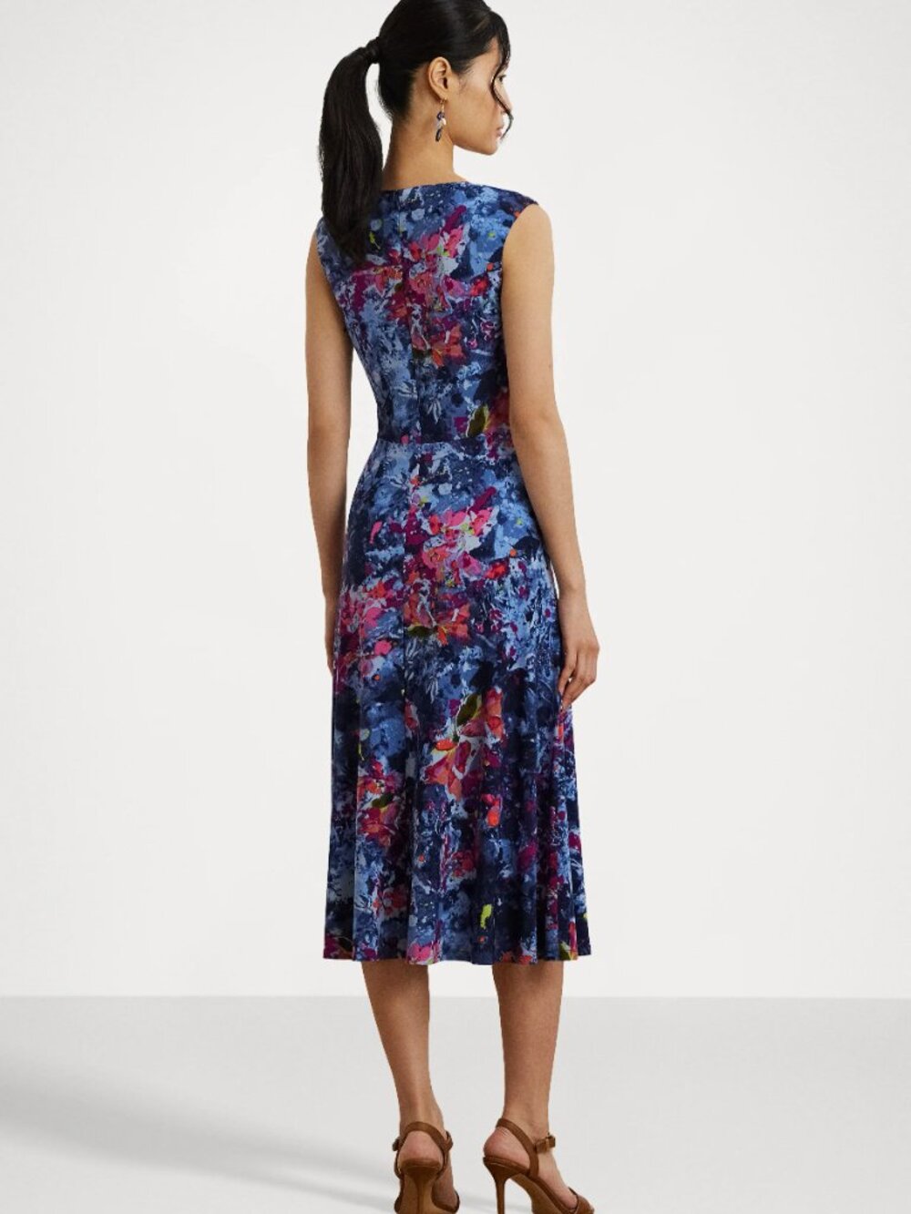 Lauren Womens Print Twist-Front Jersey Dress. Sz: 16W - Picture 2 of 11